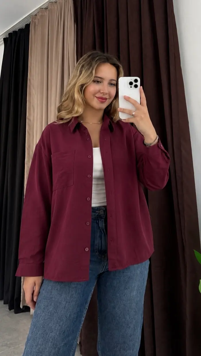 Tek Cepli Oversize Gömlek