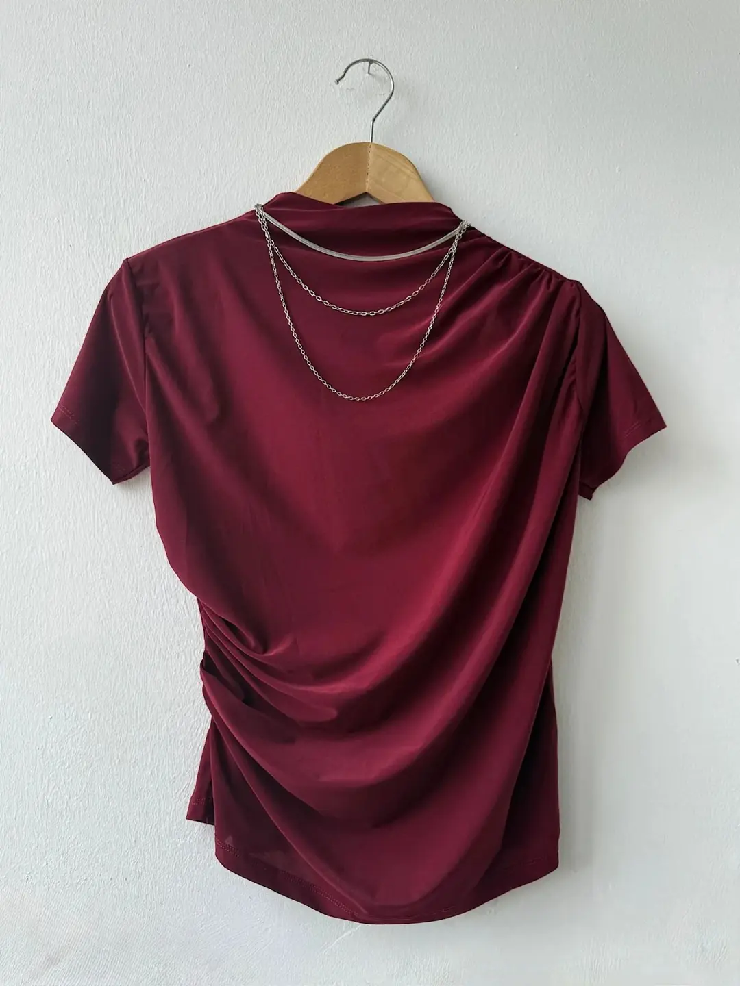 Ürün görseli: Kısa Kol Sandy Bluz - Bordo