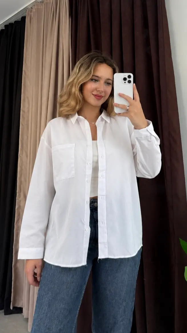 Tek Cepli Oversize Gömlek