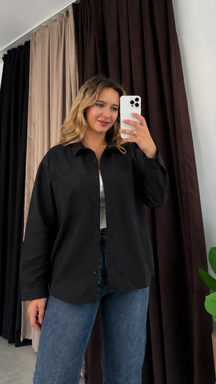 Tek Cepli Oversize Gömlek